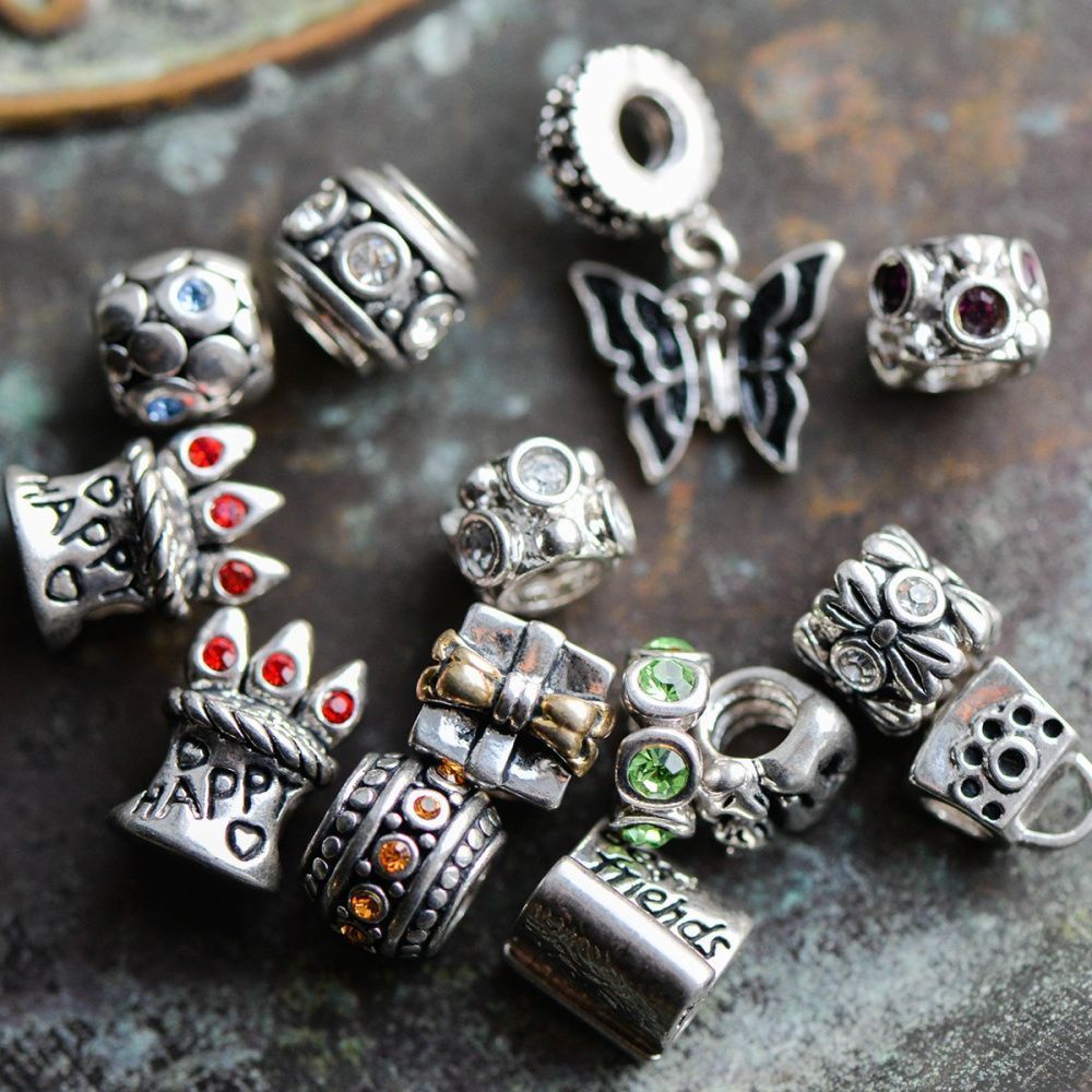 ес бусина "микс", медь, покрытие родий