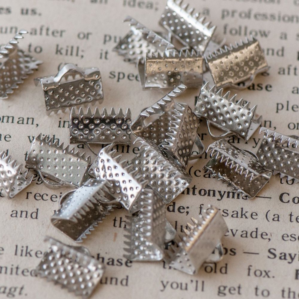 зажим для ленты, цвет платина, 10x7 мм