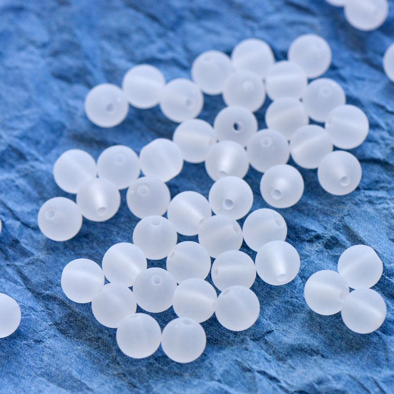 бусина, акрил 8, матовая, цвет белый, 8 мм