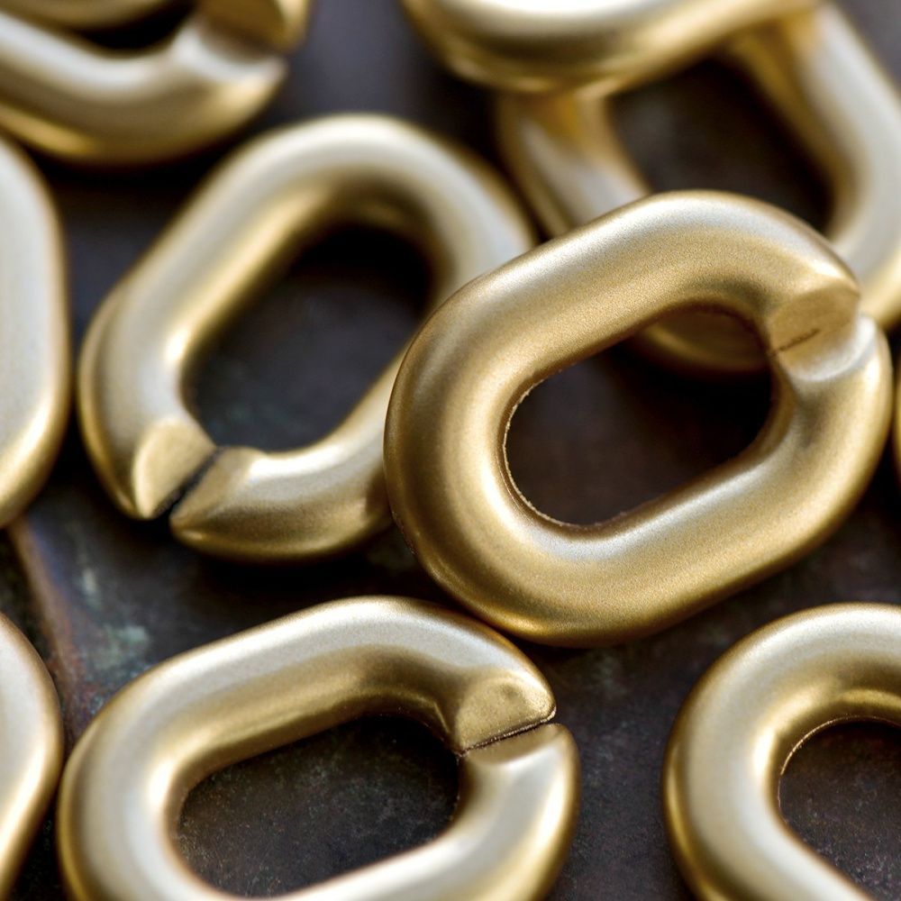 подвеска акриловая "звено №2", цвет матовое золото, 24x18x5 мм