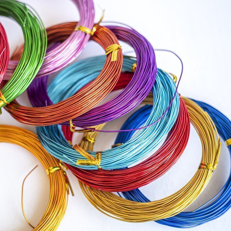 проволока алюминиевая, цветовой микс, 1 мм