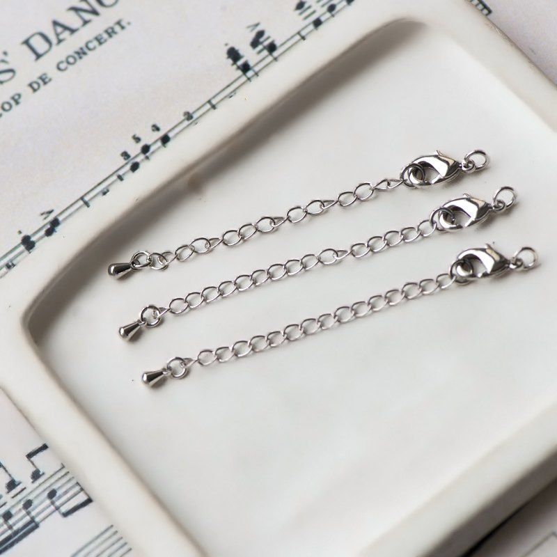 Замочки замочек-лобстер с удлинителем, покрытие платина, 12x7x3 мм