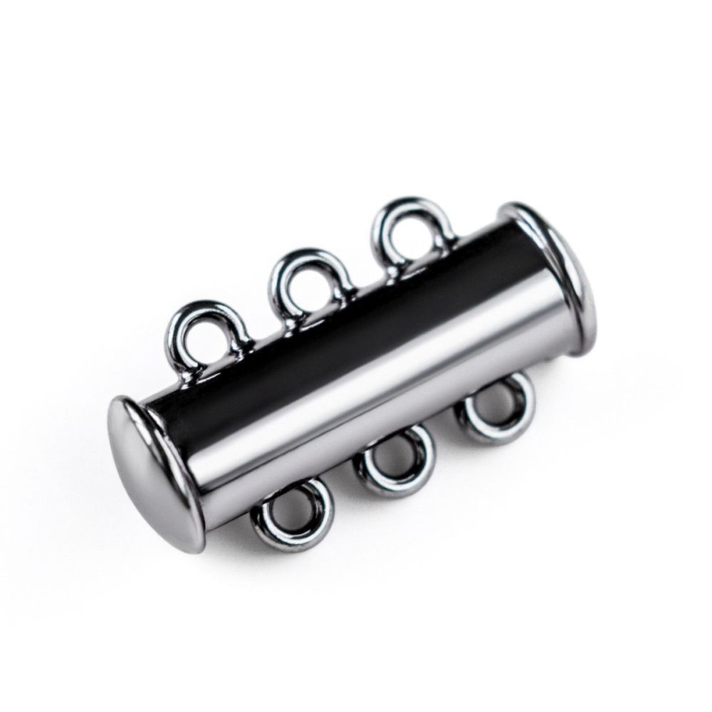 застежка "слайдер" многорядная, цвет черный, 21x10x6.5 мм