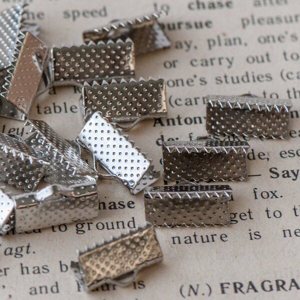 зажим для ленты, цвет платина, 13x7 мм