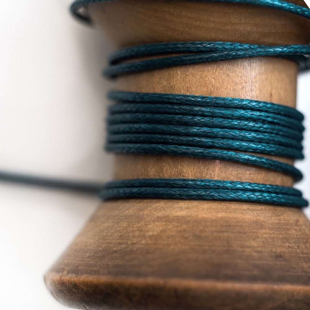 шнур вощеный, цвет сине-зеленый, 1 мм