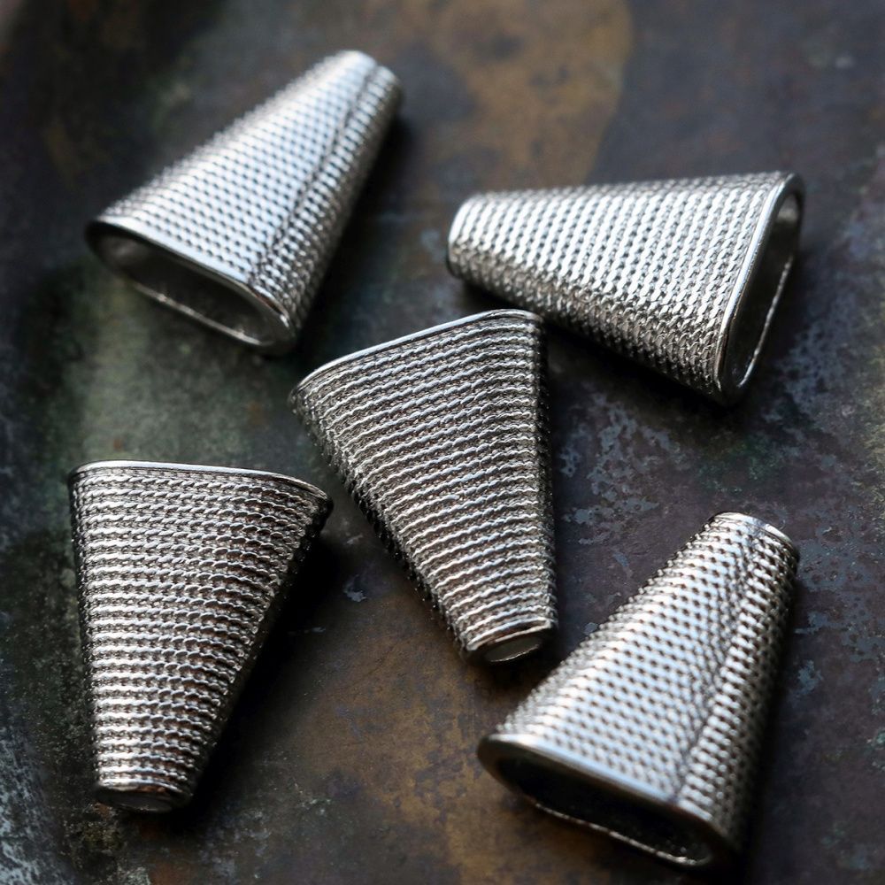 колпачок для бусин "файбер", цвет платина, 23x19x9 мм