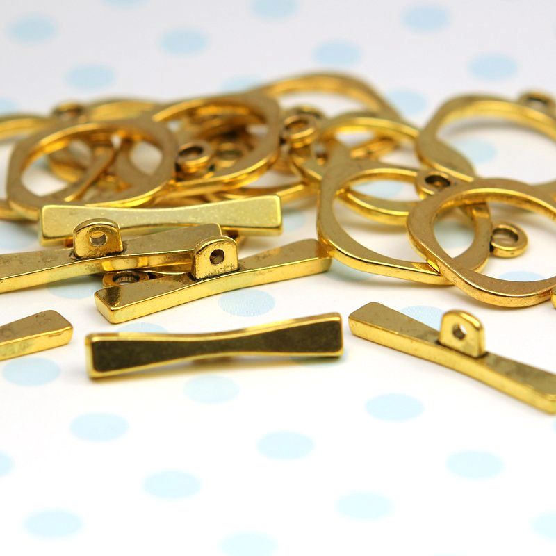 Замочки тоггл "синтез", цвет античное золото, 18x18 мм