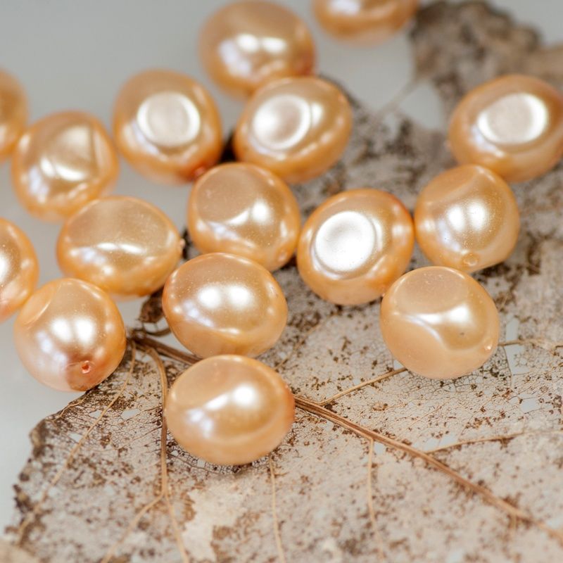 бусина, имитация жемчуга "боб", стекло, цветовой микс, 9х12 мм