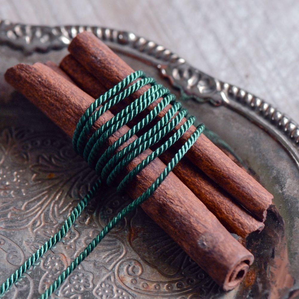 шнур витой из нейлона, цвет изумрудный, 1.5 мм