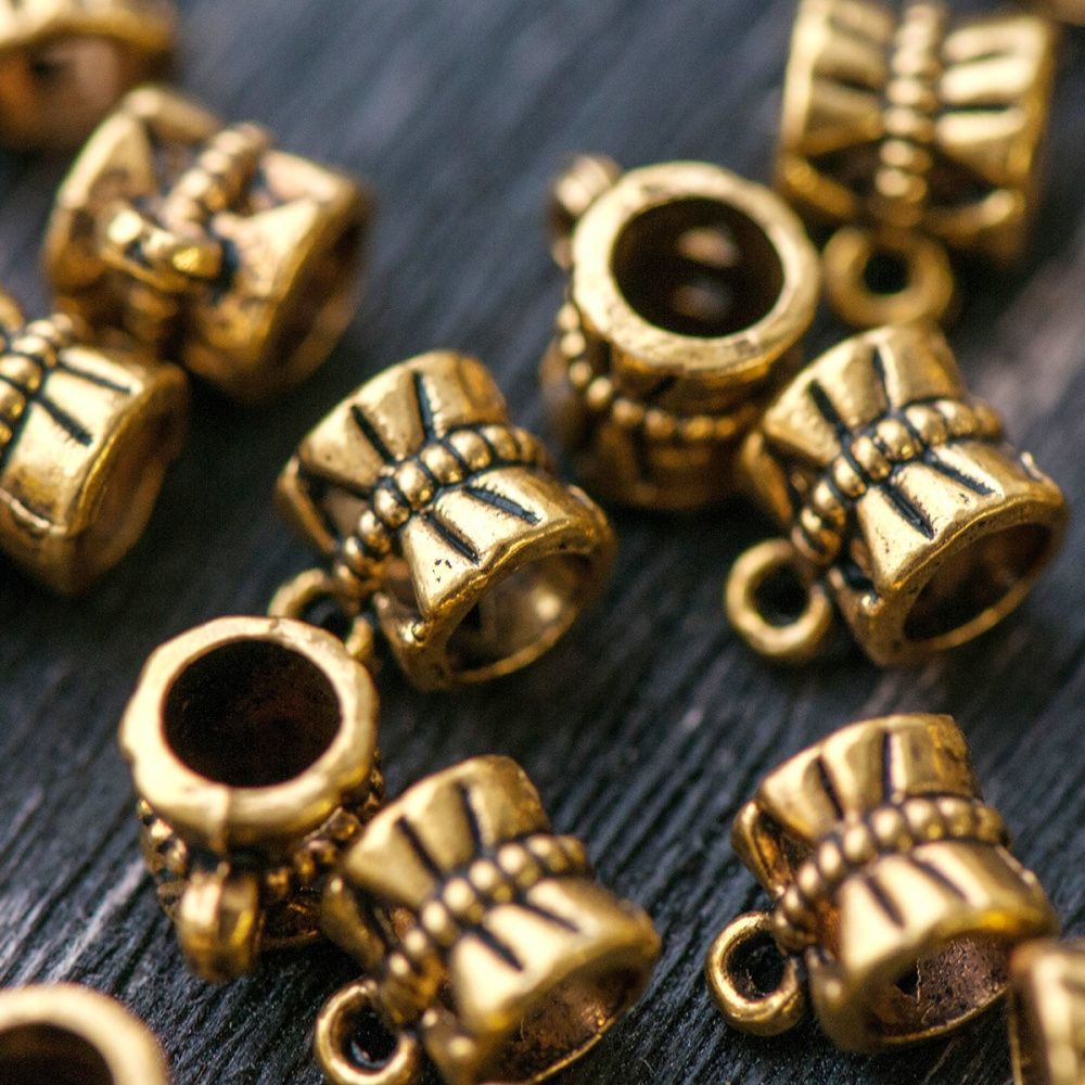 бейл "трубочка", цвет золото, 12х9 мм