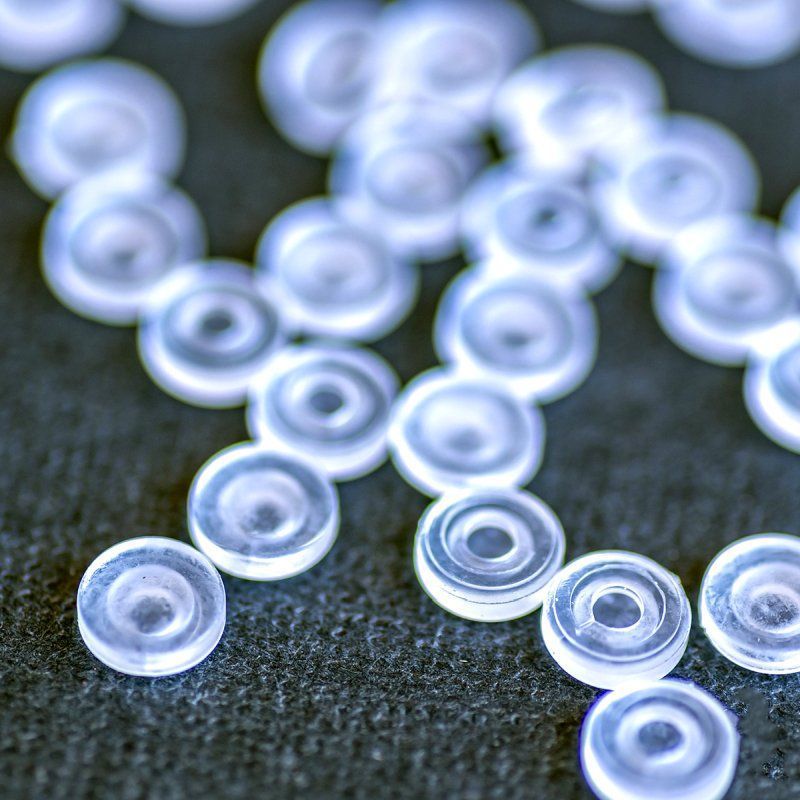 протекторы для клипс, пластик, цвет прозрачный, 7x7x2 мм