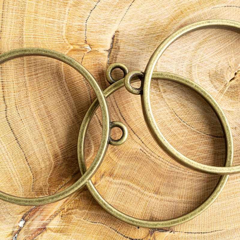 сеттинг-рамка "раунд", цвет античная бронза, 37x33x4 мм