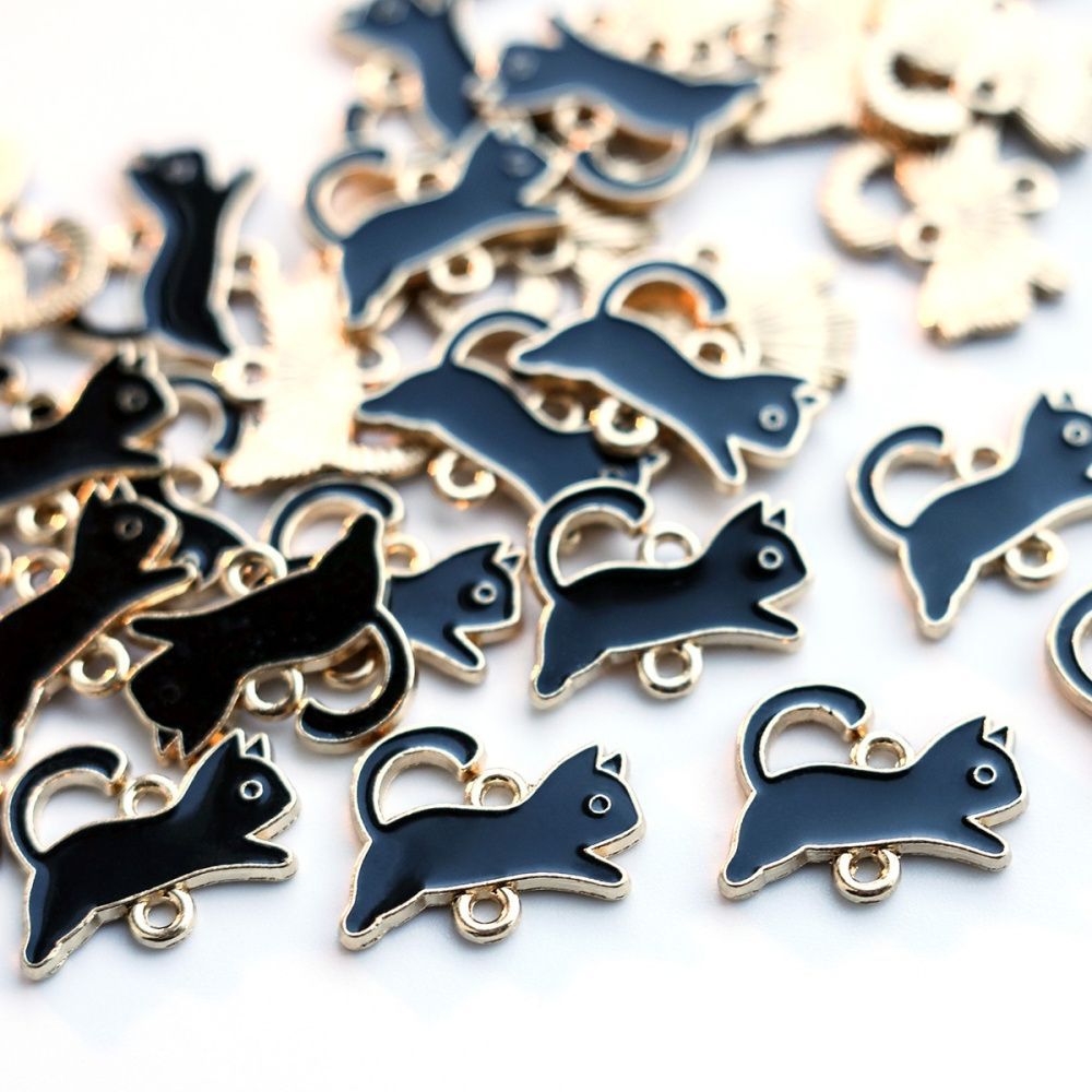 коннектор "котейка", эмаль, цвет черный, 16x19x1.5 мм