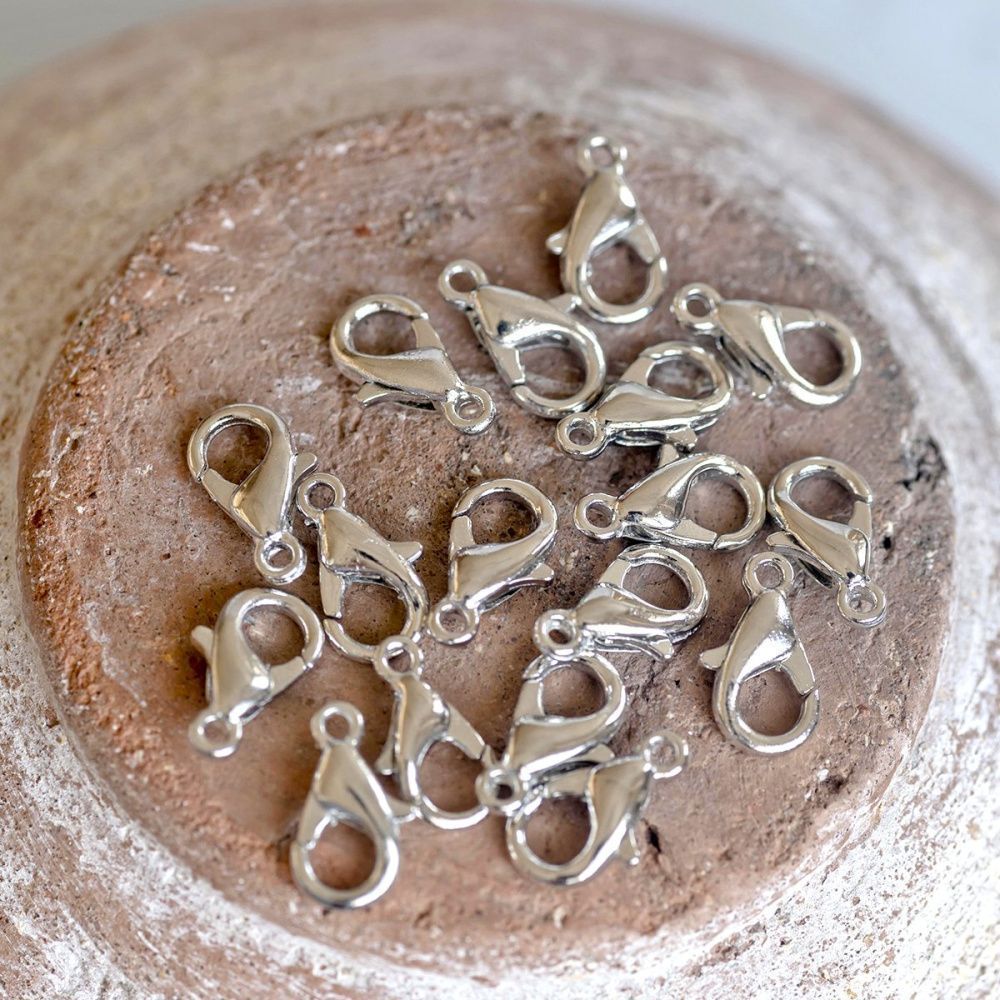 Замочки замочек-лобстер, цвет платина, 6х10 мм