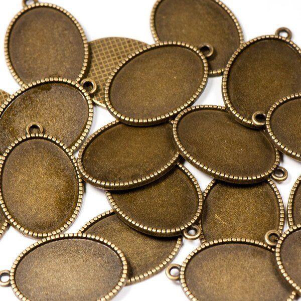 сеттинг овальный "симпл", цвет античная бронза, 31х21х2 мм