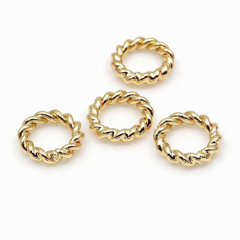 колечко соединительное витое, позолота, 8x1 мм