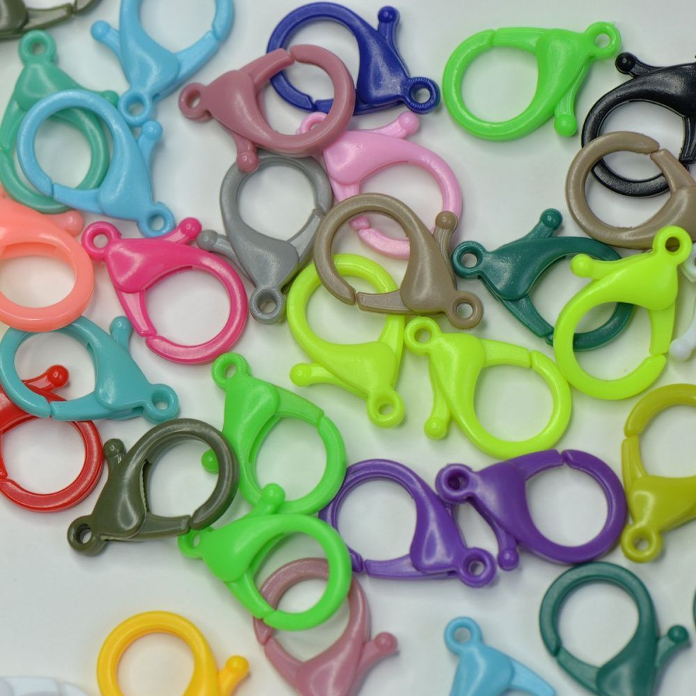 замочек-лобстер "радуга", акрил, цветовой микс, 25x18x6 мм