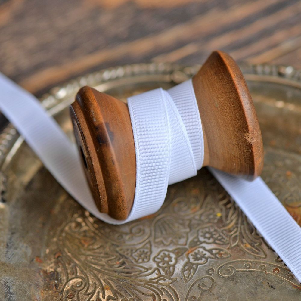 лента репсовая, цвет белый, ширина 10 мм ленты