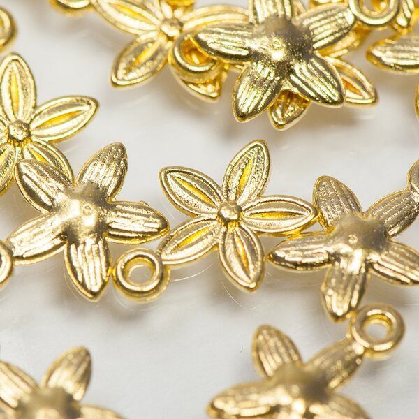 подвеска металлическая "пятицветик", цвет золото, 13.5х10,5 мм