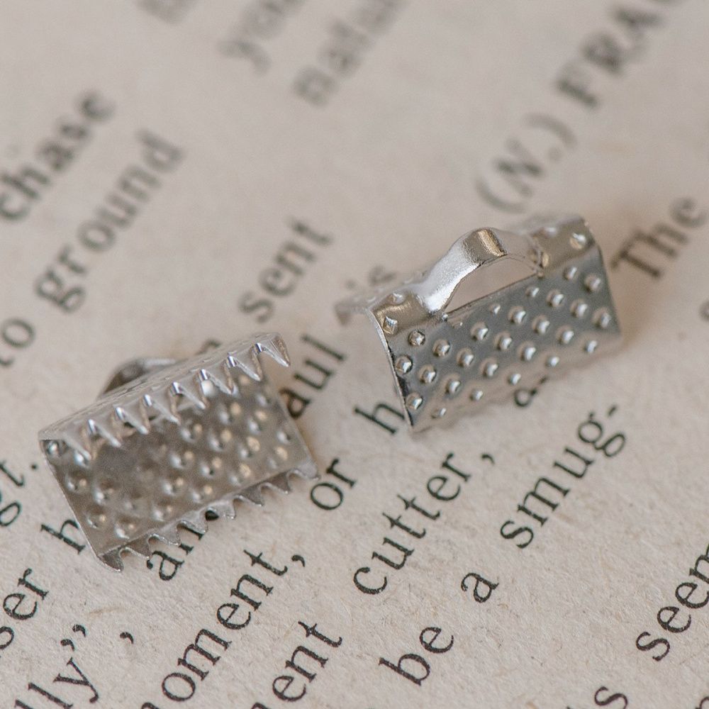 зажим для ленты, цвет платина, 10x7 мм