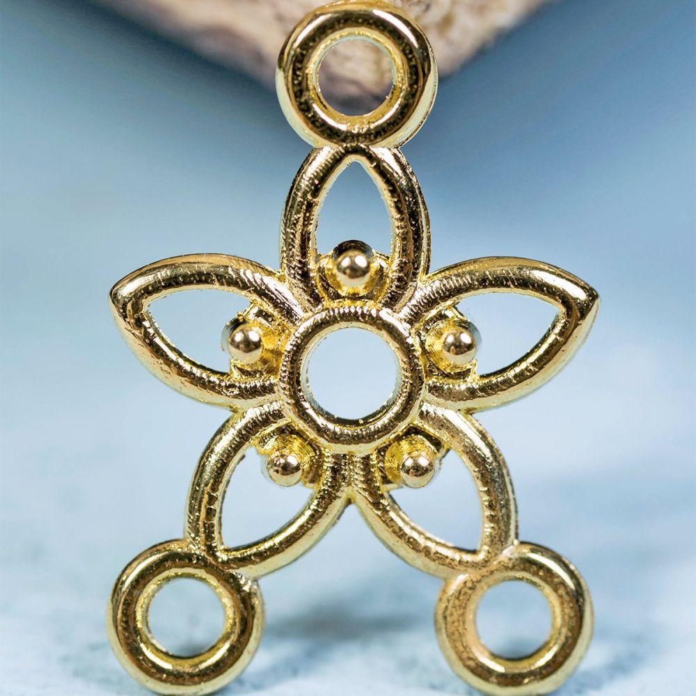 коннектор "плюмерия", цвет золото, 17.5х12х2 мм