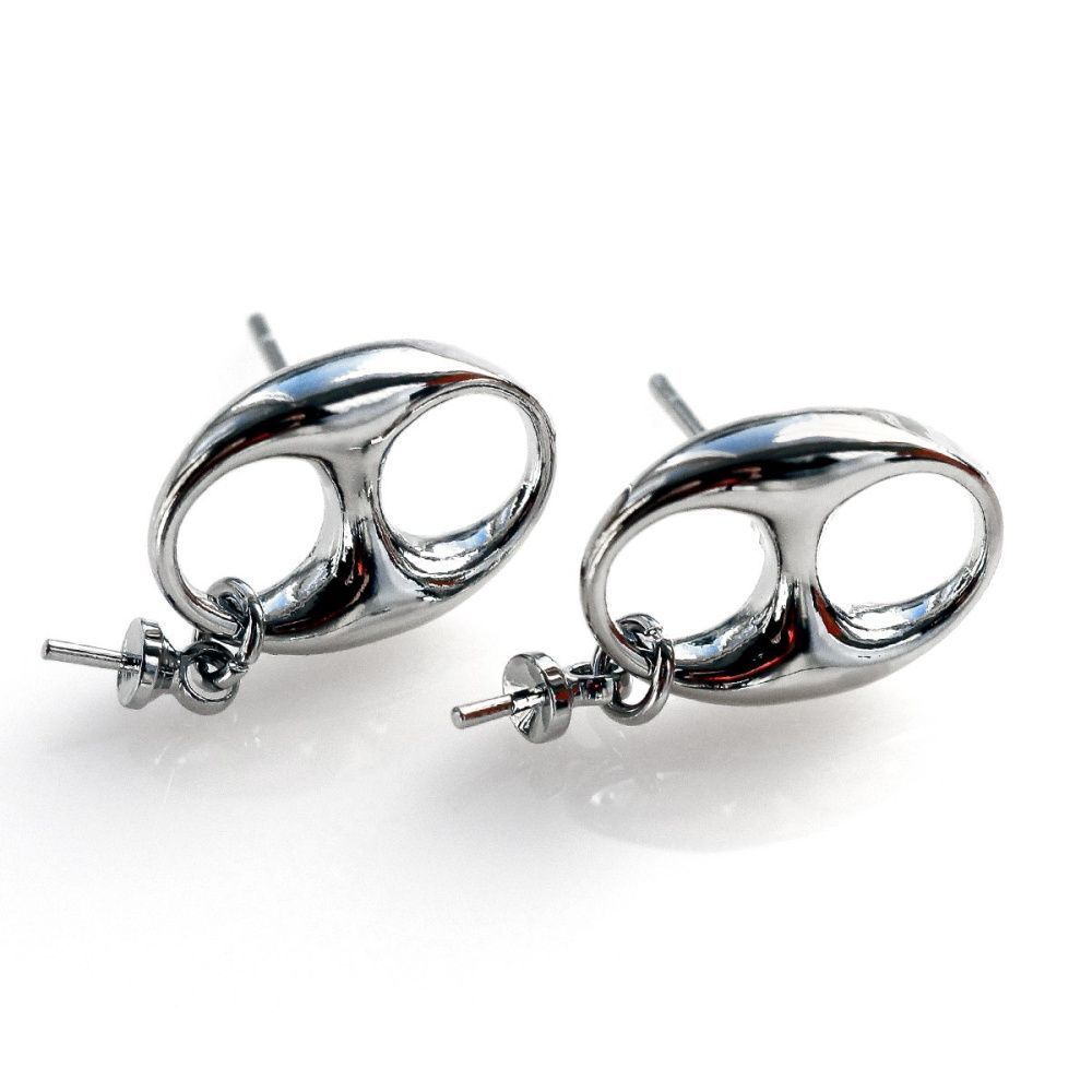 пуссеты "арнод", цвет платина, 21x10 мм