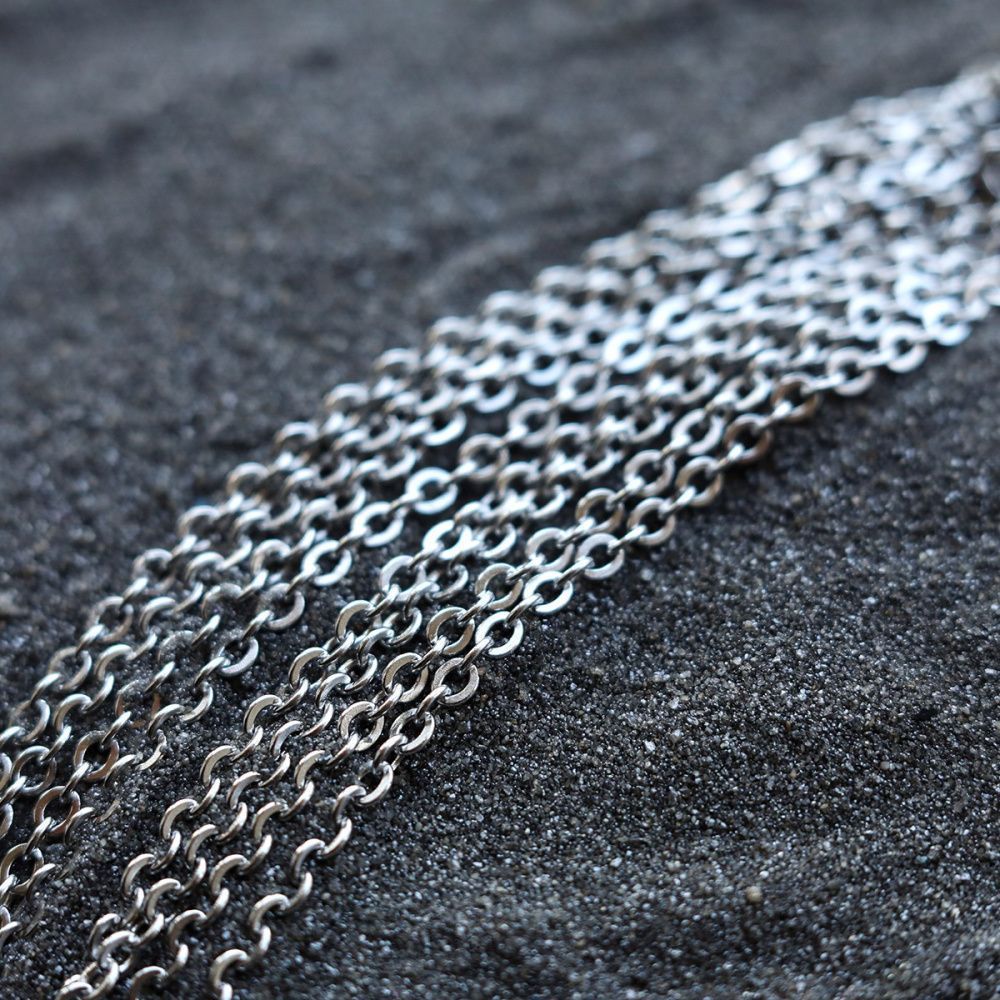 цепочка "кросс 304", цвет стальной, звено 3x2.5x0.6 мм