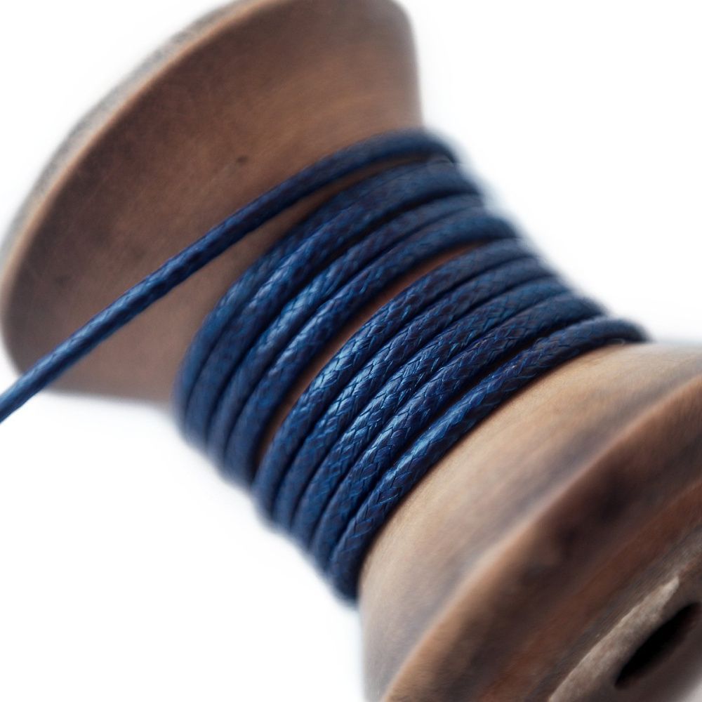 шнур вощеный, цвет темно-синий, 1.5 мм