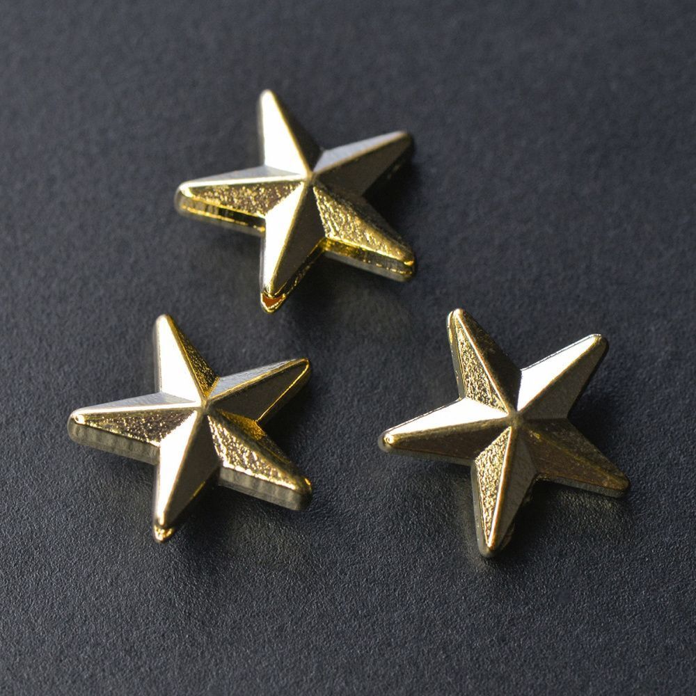 бусина, металл "звезда", цвет золото, 12x12x4 мм