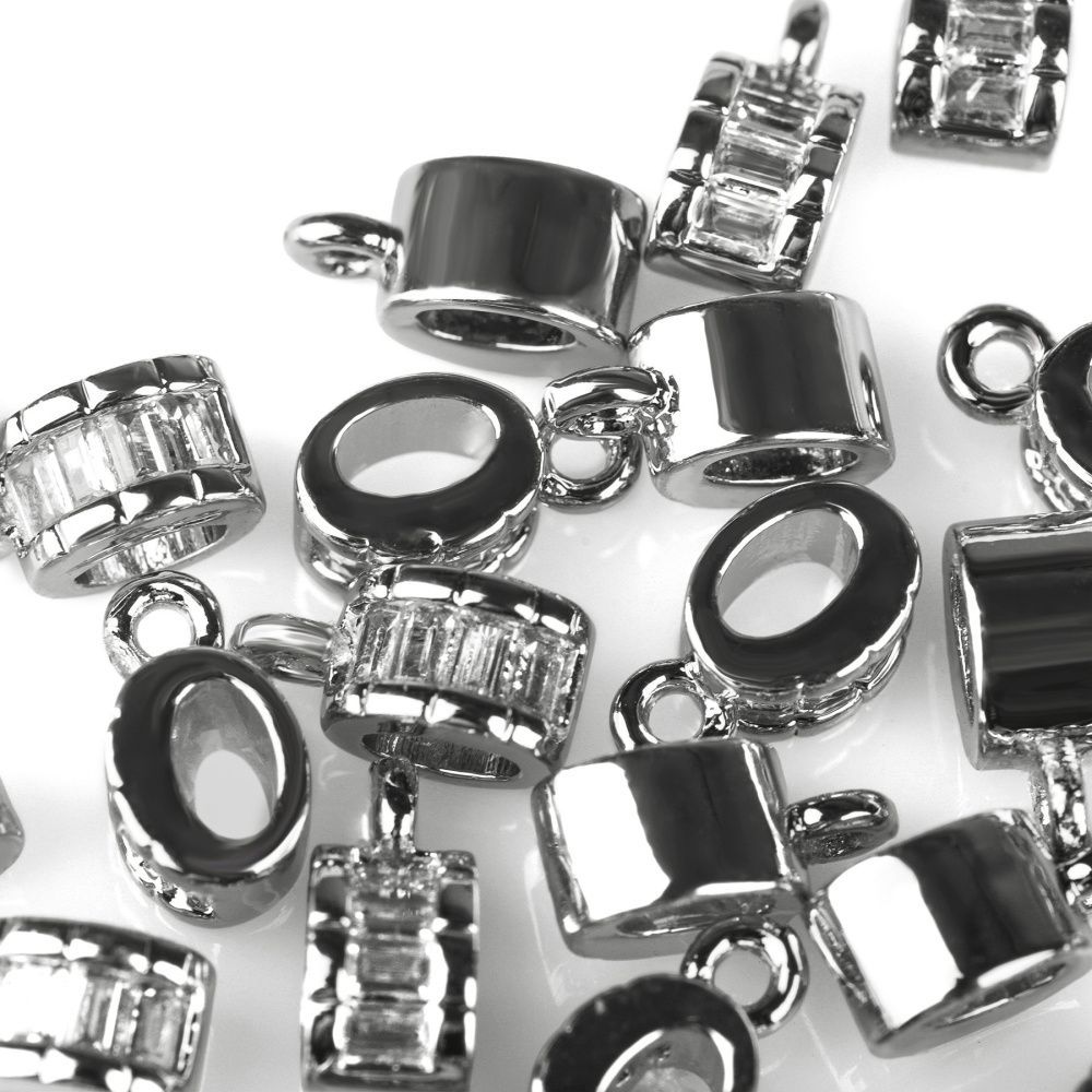 бейл "грид", покрытие платина/циркон, 9.5x4x5 мм