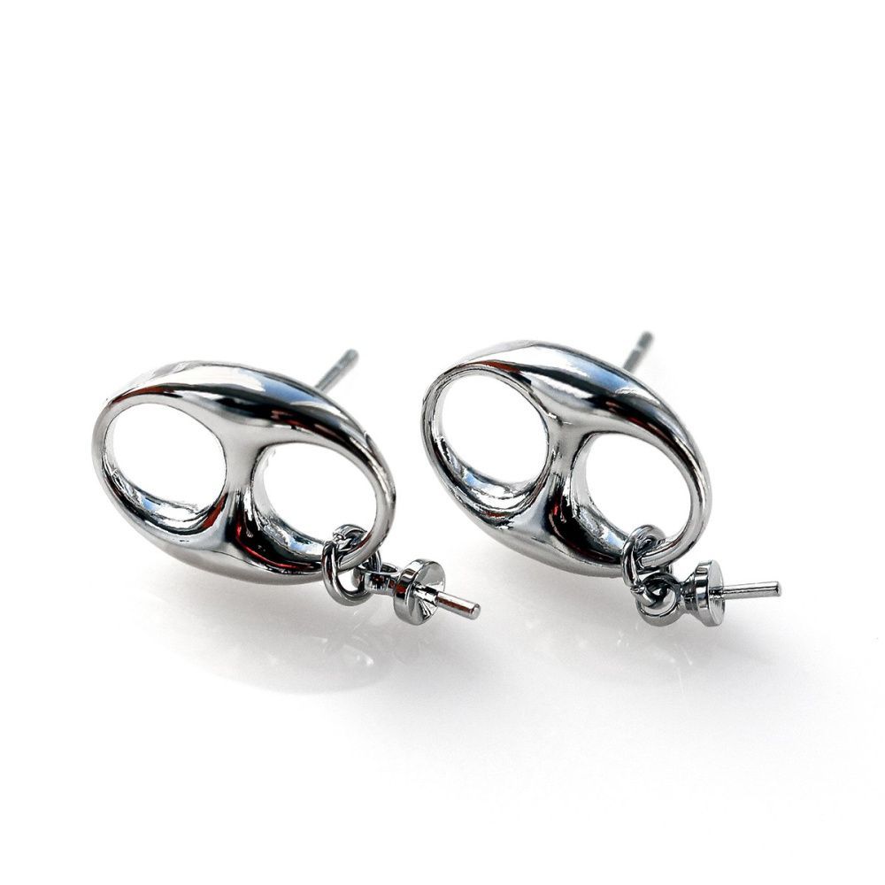 пуссеты "арнод", цвет платина, 21x10 мм