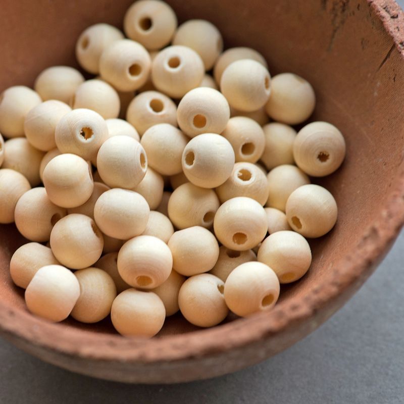 бусина дерево 10, цвет натуральный, 10 мм