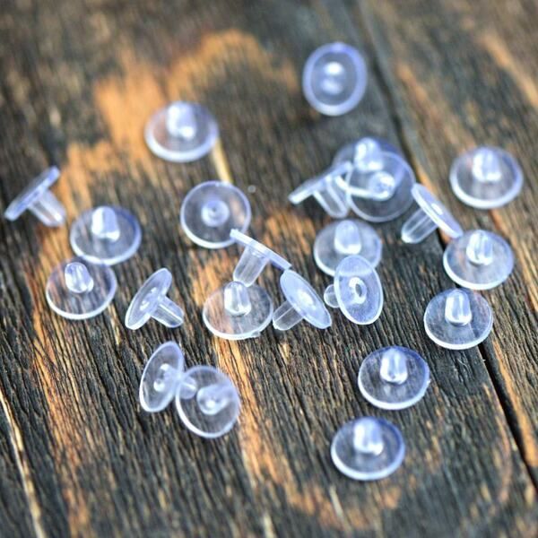 фиксаторы для сережек силиконовые, с площадкой, 9х6 мм