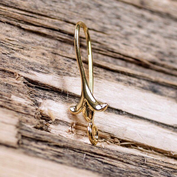 швензы "лилия", цвет золото, 23х6 мм