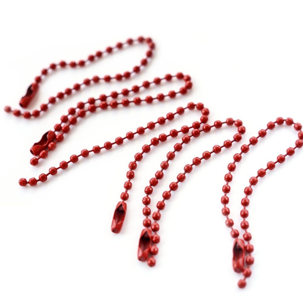 цепочка для брелока "шарик", цвет красный, 12 см