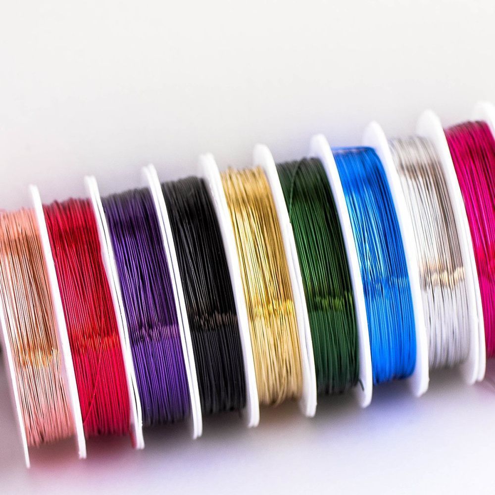 проволока медная, цветовой микс, 0.4 мм, 14 м