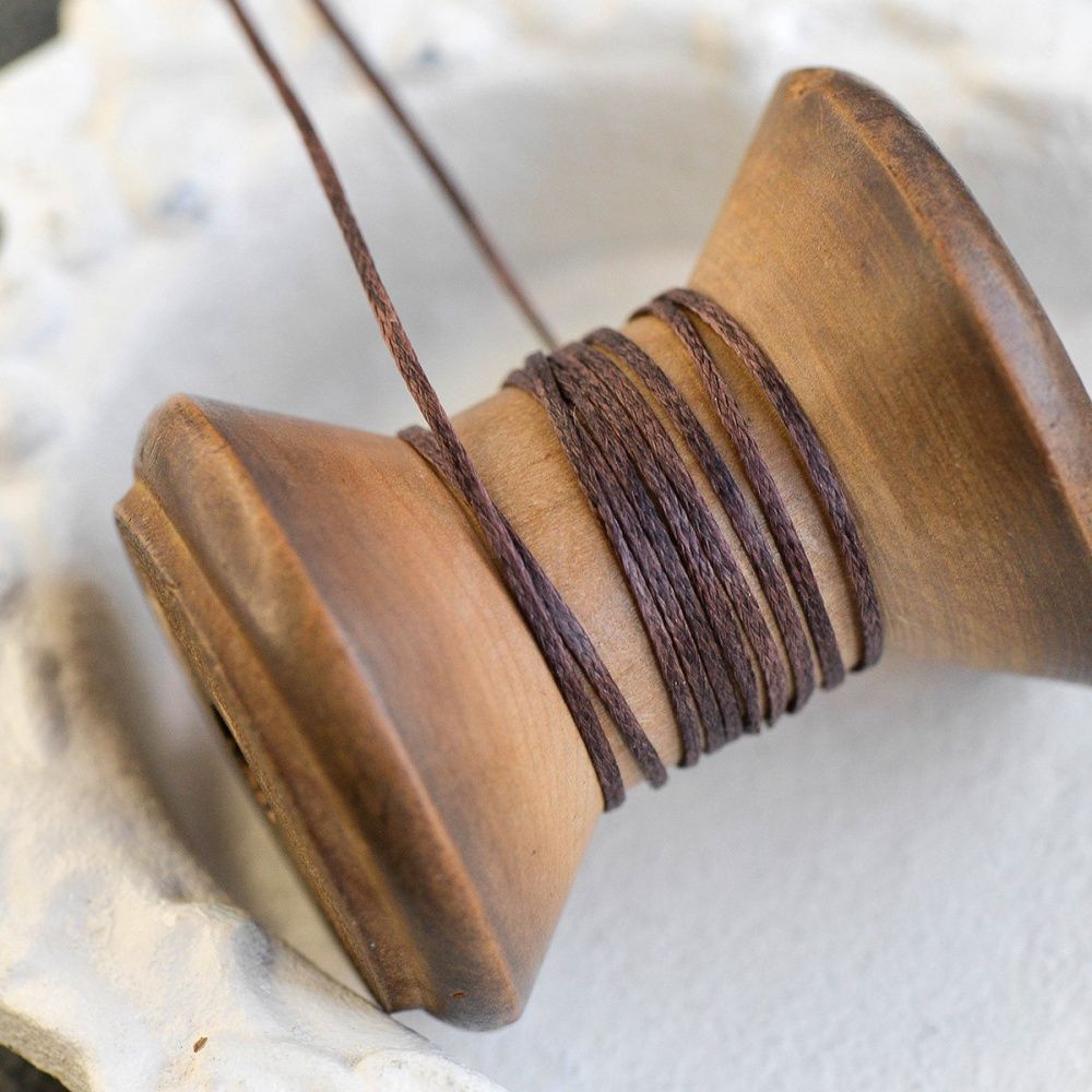 шнур вощеный, цвет коричневый темный, 1х0.5 мм