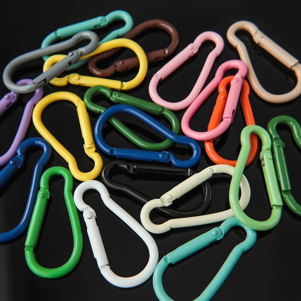 замочек-карабин "рейнбоу", цветовой микс, 46x22.5x4.5 мм