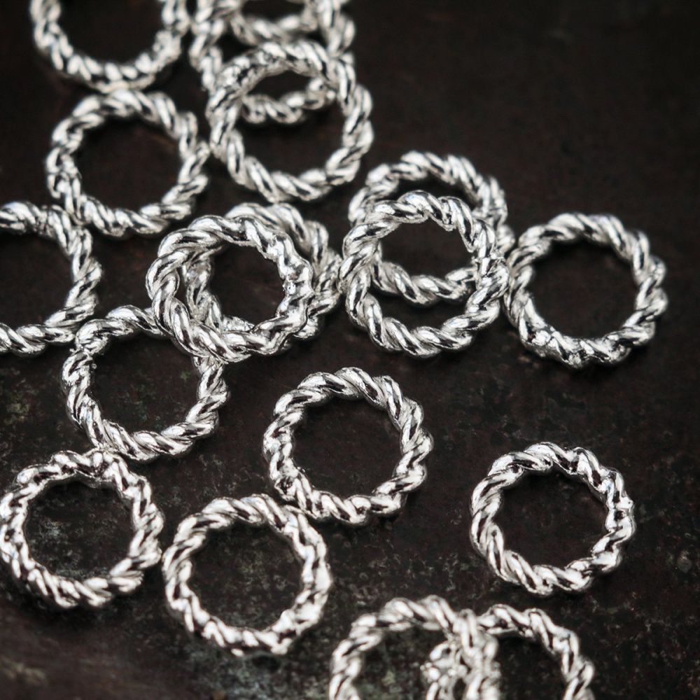 колечко соединительное витое, цвет серебро, 6x1 мм
