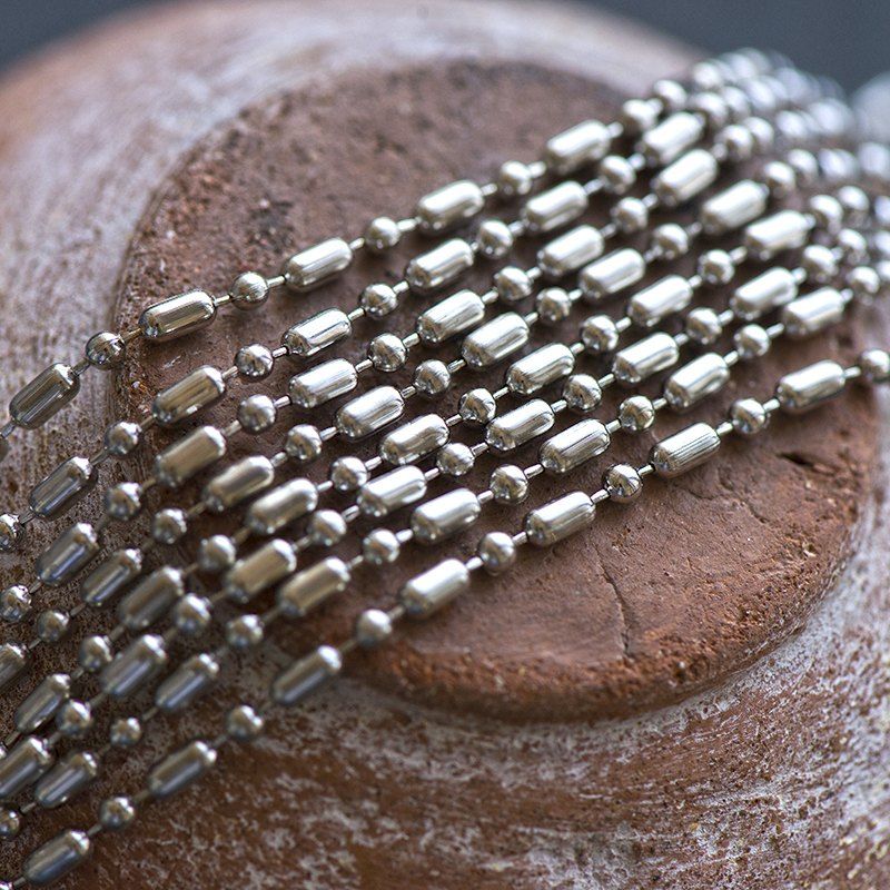 цепочка "шарик-бамбук", цвет платина, шарик 2.5 мм