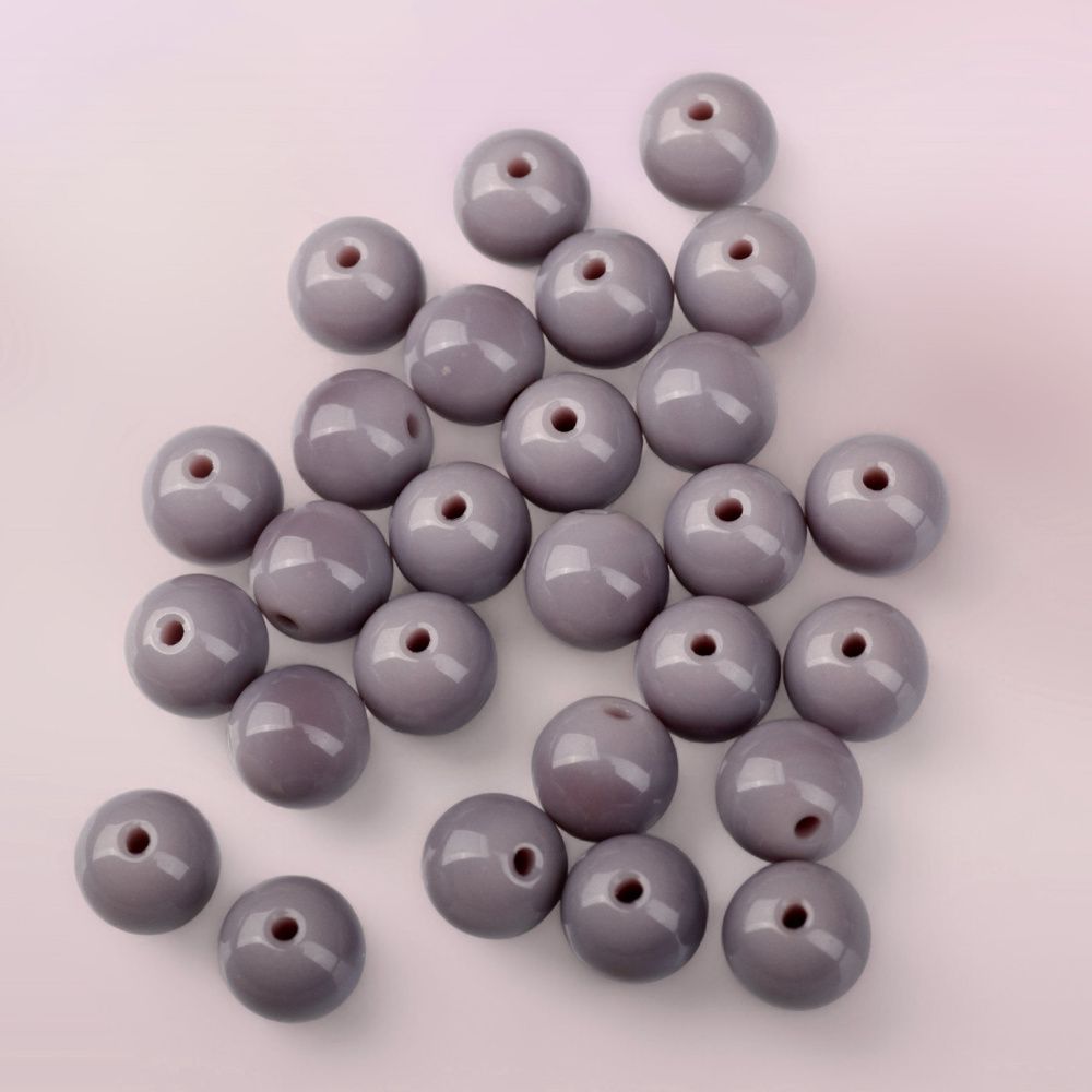 бусина, стекло 10, цвет увядшей розы, 10 мм