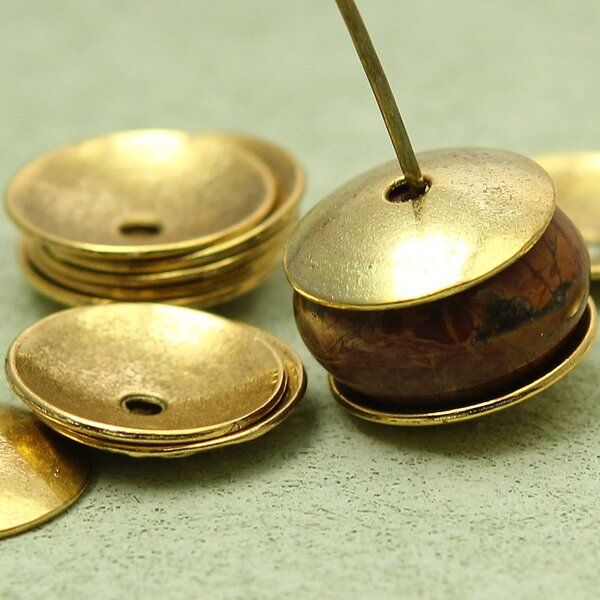 шапочка для бусин "натура", цвет золото, 13х1 мм