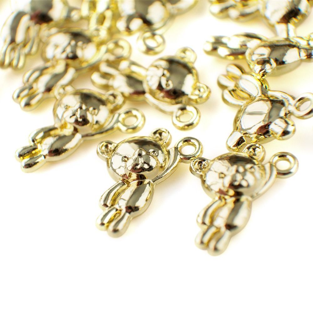 подвеска металл "мишутка", цвет золото, 14.5x11.5x4 мм