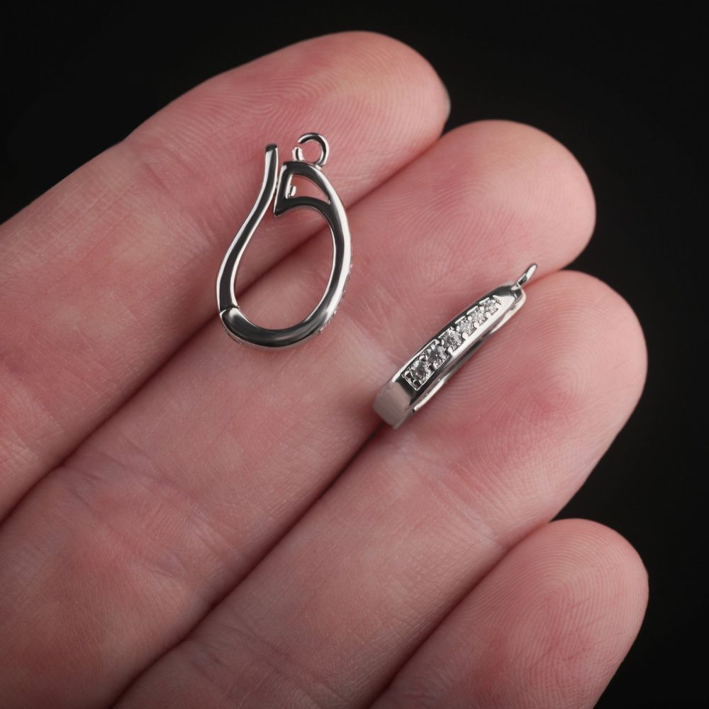 бейл "адель", покрытие платина/цирконий, 17x10x2.5 мм