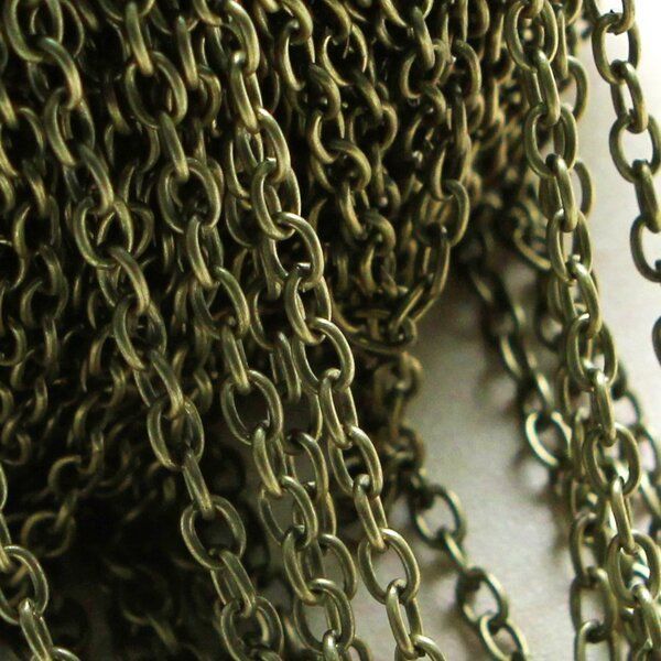 цепочка "кросс мини", цвет античная бронза, звено 5.5x4x1 мм