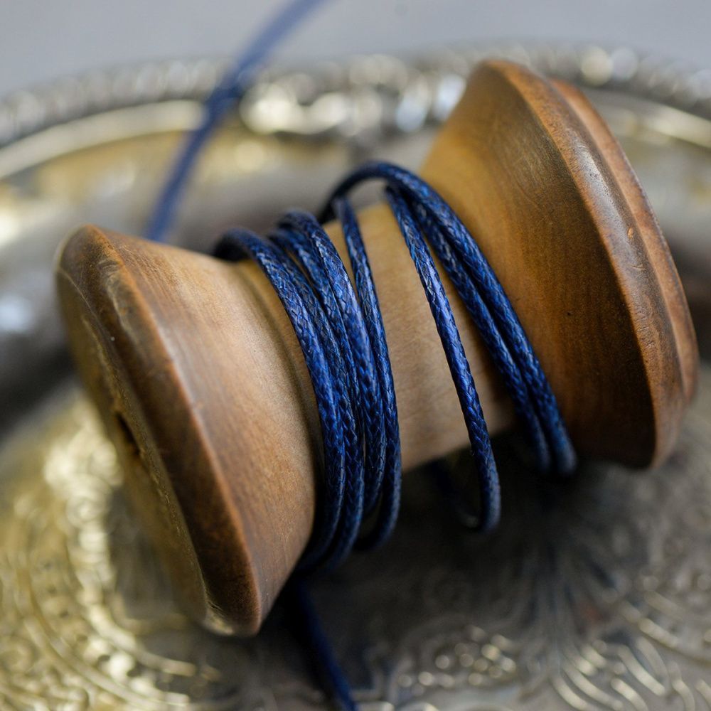 шнур вощеный, цвет синий темный, 1.5 мм