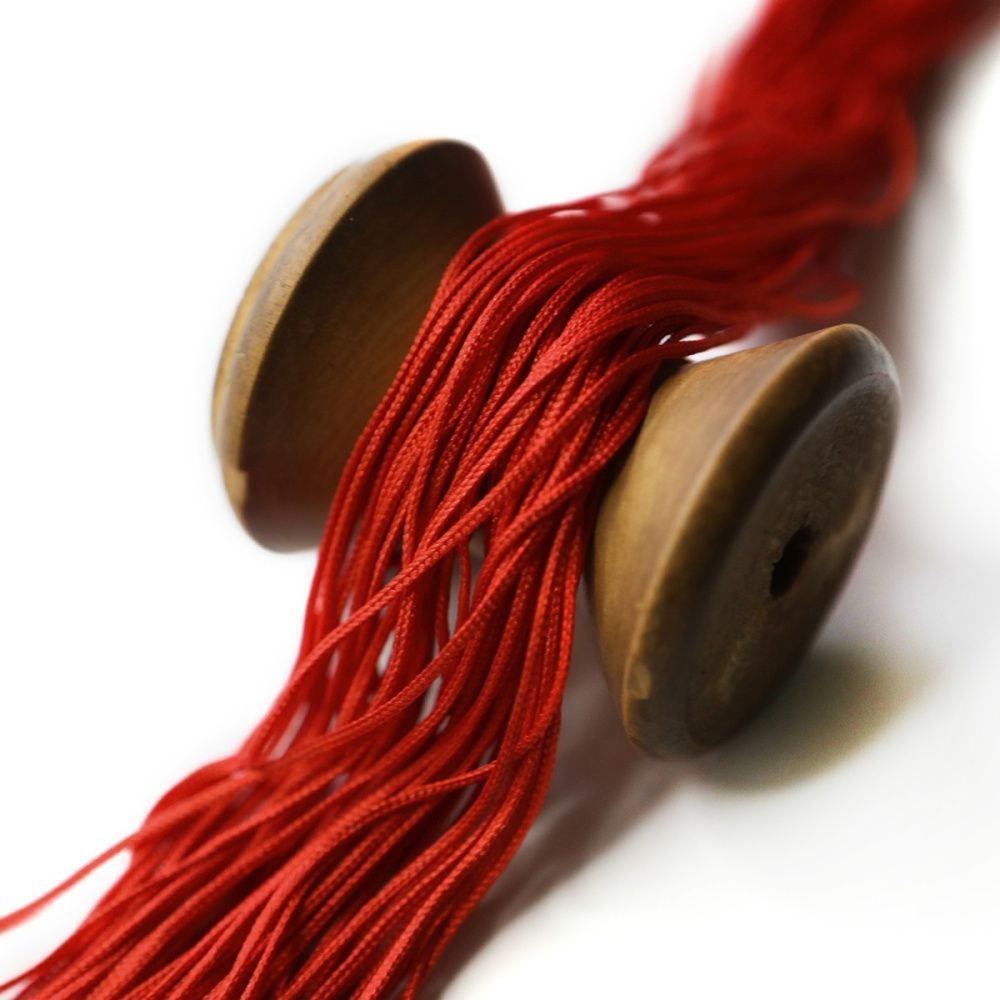 шнур, полиэстер, цвет красный, 1 мм, уп 26 м  