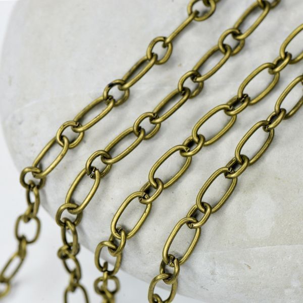 цепочка "венто", цвет античная бронза, звено 9x5x1 мм