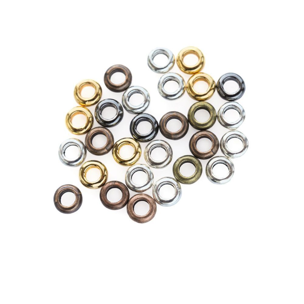 разделитель для бусин "шайба", цветовой микс, 7х3 мм