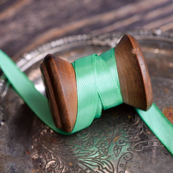 лента, атлас, цвет зеленый весенний, ширина 10 мм ленты